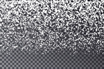 Gradient Halftone Snow Flake isolated on dark background. Vector