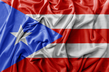 Ruffled waving Puerto Rico flag