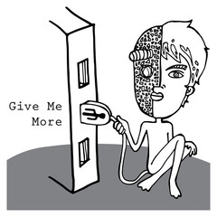 computer man cartoon vector character