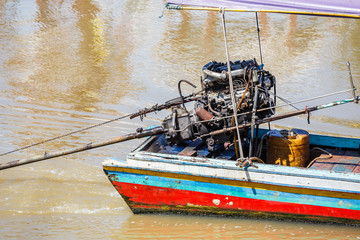 Obraz premium Thai long tail boat with motor.