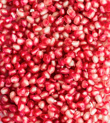 Close up of fresh pomegranate seeds
