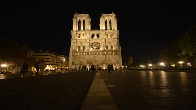 Time lapse of the Seine, Notre Dame at Paris, France