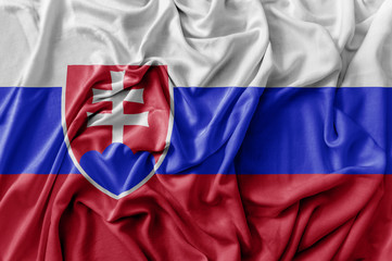 Ruffled waving Slovakia flag