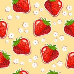 Seamless texture of strawberries