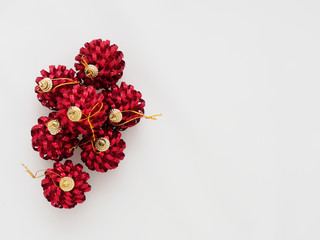 Red Christmas ball isolated on white background