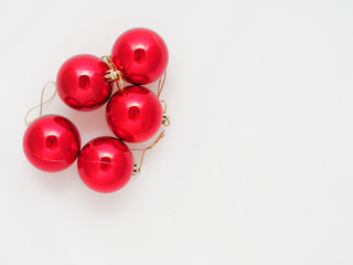 Red Christmas ball isolated on white background