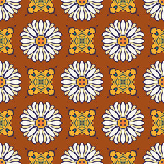Vector seamless texture. Beautiful colored pattern for design and fashion with decorative elements