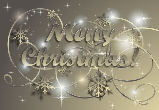 Christmas background with snowflakes and inscription