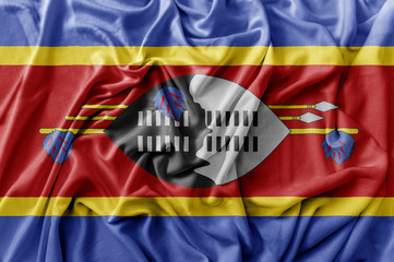 Fototapeta premium Ruffled waving Swaziland flag