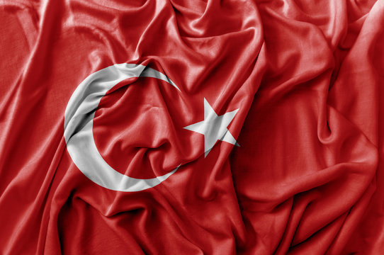 Ruffled waving Turkey flag