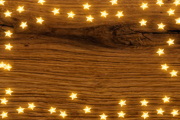 star lights on wood