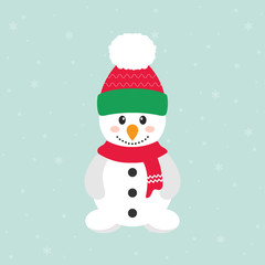 cute snowman with hat