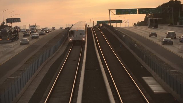Time lapse of traffic on US 101 at San Francisco, California