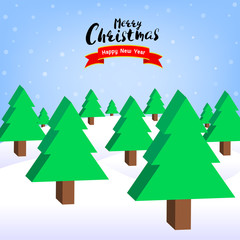 Abstract isometric pine trees.  Illustration design for christmas events.