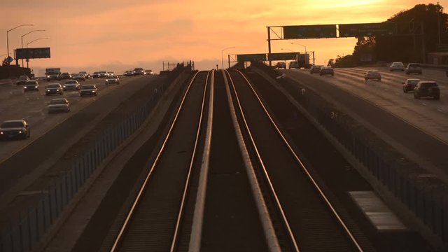 Time lapse of traffic on US 101 at San Francisco, California