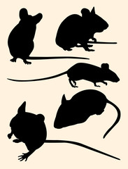 Mice, rat, mouse animal gesture silhouette. Good use for symbol, logo, mascot, web icon, sign, or any design you want.