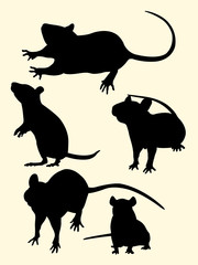 Mice, rat, mouse animal gesture silhouette. Good use for symbol, logo, mascot, web icon, sign, or any design you want.