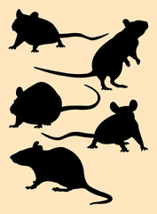 Mice, rat, mouse animal gesture silhouette. Good use for symbol, logo, mascot, web icon, sign, or any design you want.