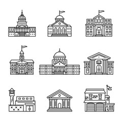 Government and education buildings set