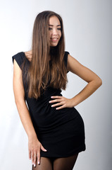 Naklejka premium girl in black dress