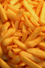 French fries, potato chips close up
