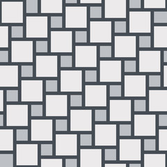 Vector grey tiles seamless pattern, square grid textile print, abstract texture for fashion design