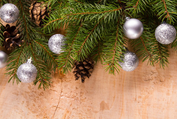 christmas silver and gold decorations
