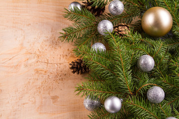 christmas silver and gold decorations