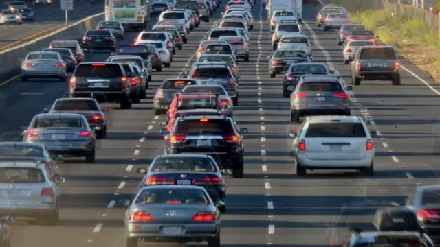 Time lapse of sunset on Highway 101 at Marin County, California