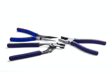 long-nose and flat-nose pliers
