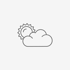 Flat sun and cloud weather web icon 