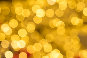 Gold mix red abstract bokeh background with defocused lights