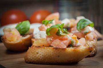 Appetizer bruschetta.