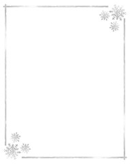 Vector, Silver Snowflakes Border