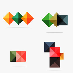 Set of square abstract backgrounds or infographics for content