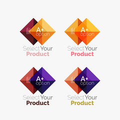 Set of abstract square interface menu navigation button