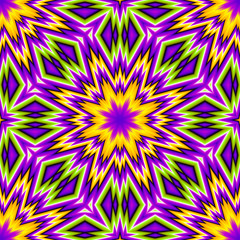 Colorful background with flowers (optical expansion illusion). Seamless pattern.