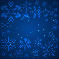 Fototapeta na wymiar Merry Christmas and Happy New Year. Snowflakes. Vector illustration.