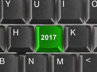 Computer keyboard with 2017 key