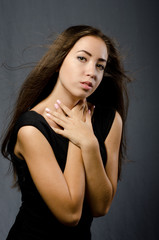 Naklejka premium girl in black dress
