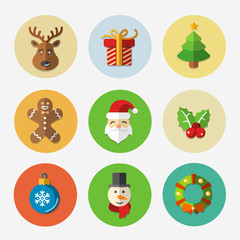 Christmas bright icons collection - vector illustration. 