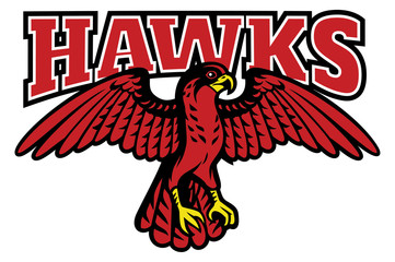 Fototapeta premium red hawk mascot