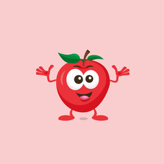 Illustration of cute apple decisive mascot.