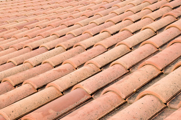 New roof with orange ceramic tiles