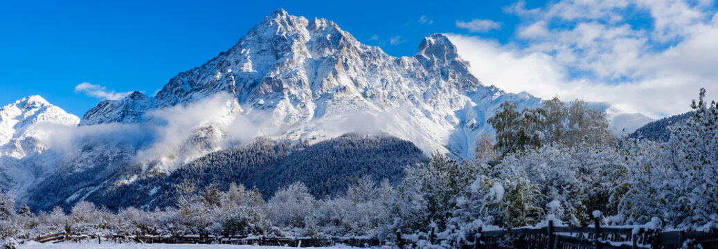 Mt Ushba, Caucasus Mountains, Georgia