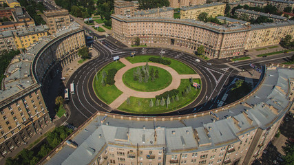 Aerial view of Komsomola square