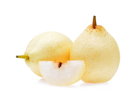 Chinese pear on white background