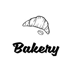 Croissant label. Baker Badge. Bakery Label. Isolated On White Background