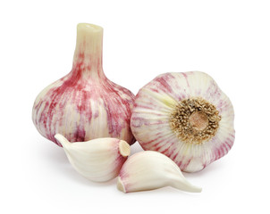 Fresh garlic isolated on white background