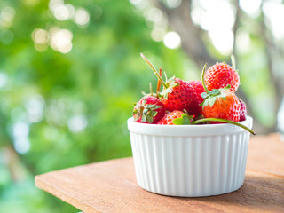 strawberries in natural background
